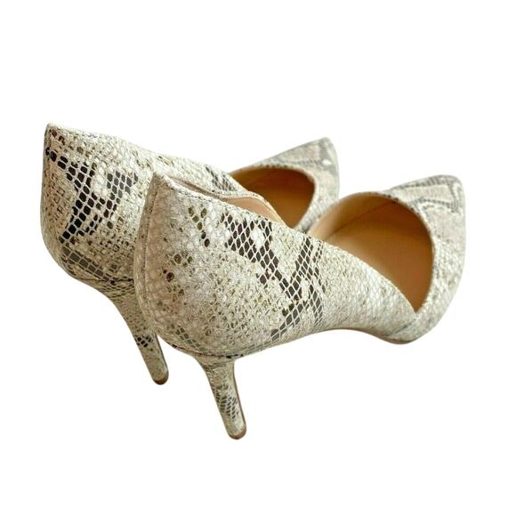 Vince Camuto D’Orsay pumps python pointy toe high heel shoes beige & black 8.5M - Picture 10 of 10